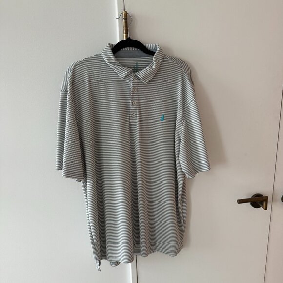 Johnnie-O Grey Striped Performance Polo - Picture 1 of 4